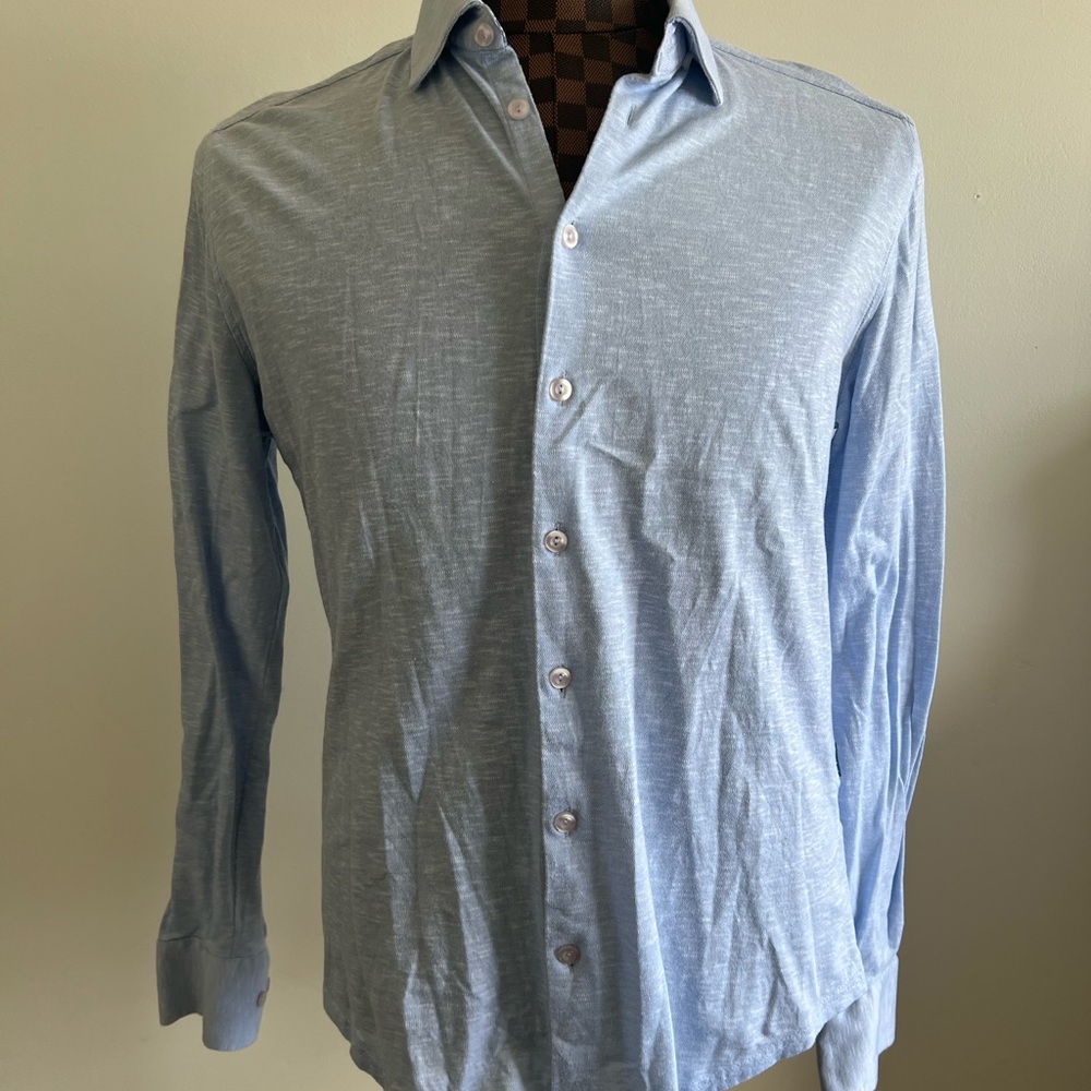 Stone rose Men's stretch Light Blue Shirt size m